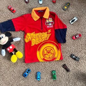Vintage Y2K 2005 Disney Mickey Mouse Racing Shirt Boys Sz 6 Street Drag RPM Polo